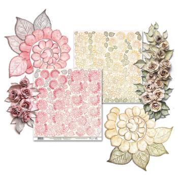 Paper Design Margaret 12x12 Paper SET Roses & Leaves