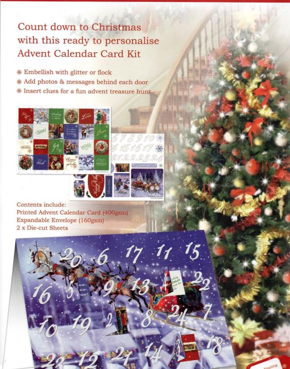 Papermania A4 Advent Calendar Card Kit Christmas Tidings