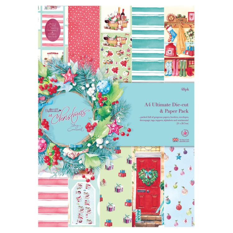 Papermania A4 Ultimate Die-cut & Paper Pack 48stk At Christmas