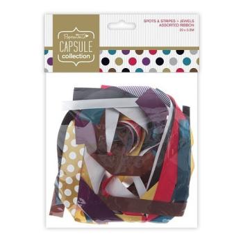 Papermania Capsule Assorted Ribbon Spots & Stripes Jewels