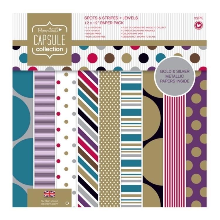 Papermania Paper Pad Capsule Spots & Stripes Jewels