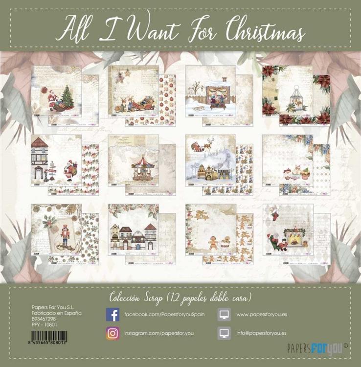 Papers For You 12x12 Paper Pad All I Want For Christmas #10801