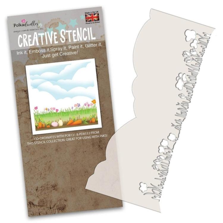 Polkadoodles Creative Stencil Flower Border #8132