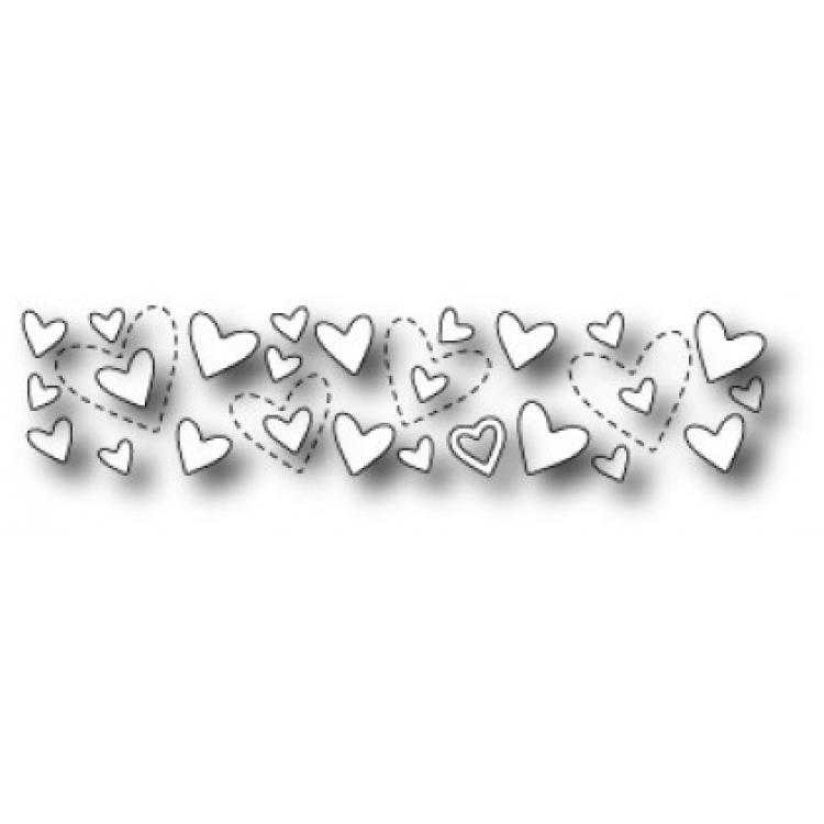 Poppy Stamps Stanzschablone Shimmering Heart Border