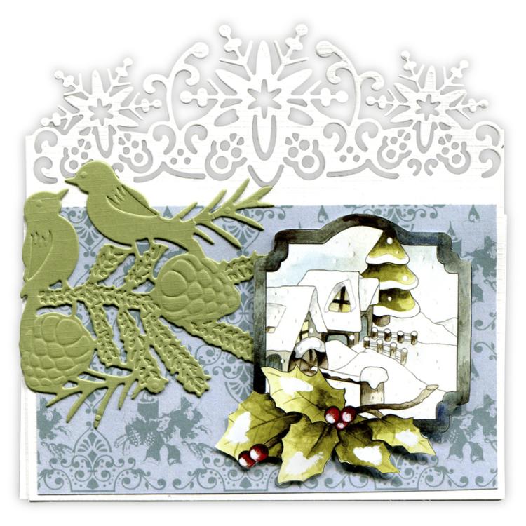 Precious Marieke Stanzschablone Snowflake Border