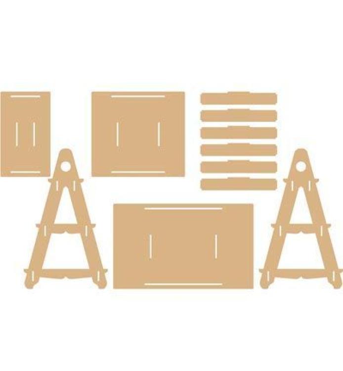 Pronty MDF 3D Ladder Display #460.423.600