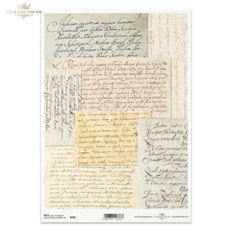 R0500 ITD Collection Old Letters A4 Rice Paper