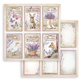 SBB1004 Stamperia Lavender 12x12 Paper Sheets Cards 3er Set