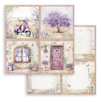 SBB1006 Stamperia Lavender 12x12 Paper Sheets Cards 3er Set