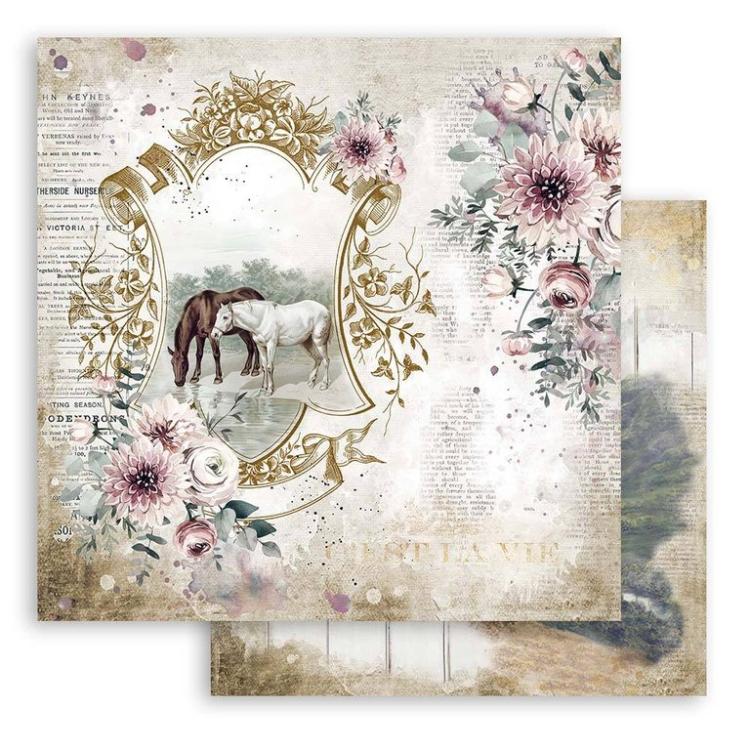 Stamperia 12x12 Paper SET Horses Lake #SBB799