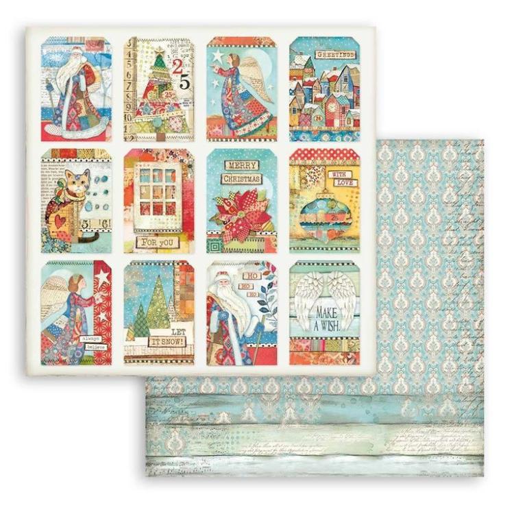 Stamperia 12x12 Paper SET Christmas Patchwork Cards SBB803