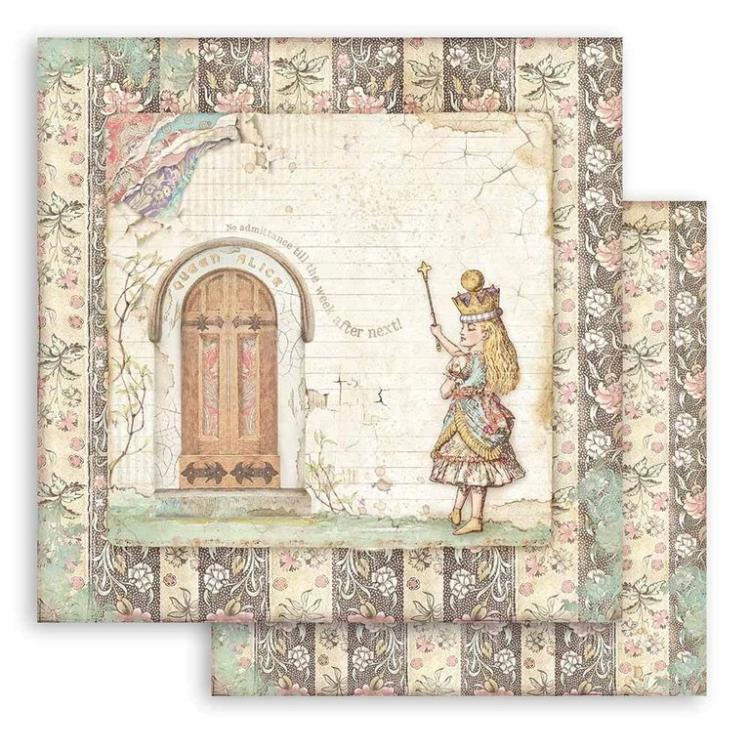 Stamperia 12x12 Paper SET Alice Door #SBB819