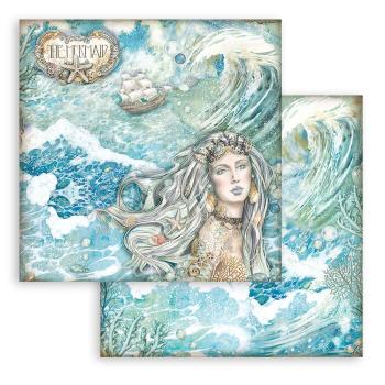 SBB955 Stamperia 12x12 Paper 3-er Set Songs of the Sea Mermaid