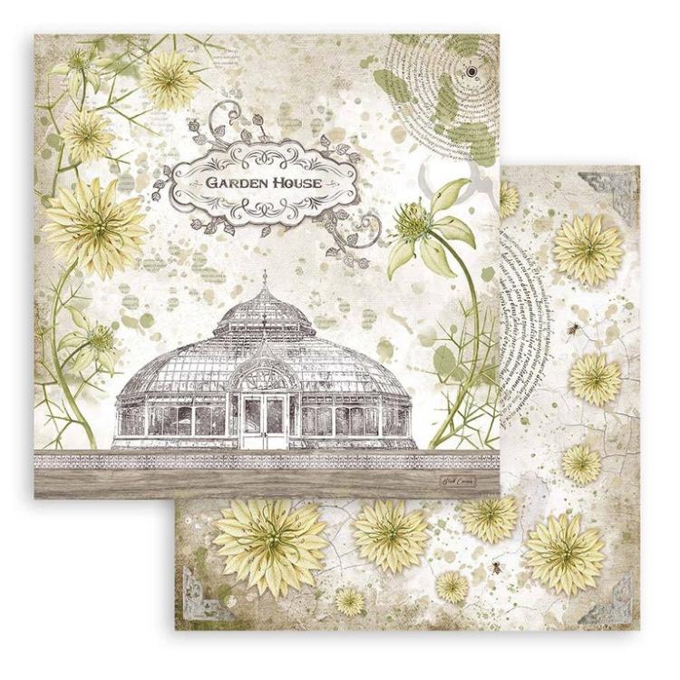 Stamperia 12x12 Paper Pad Romantic Garden House SBBL102