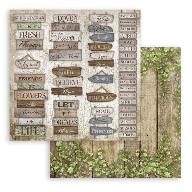 Stamperia 12x12 Paper Pad Romantic Garden House SBBL102