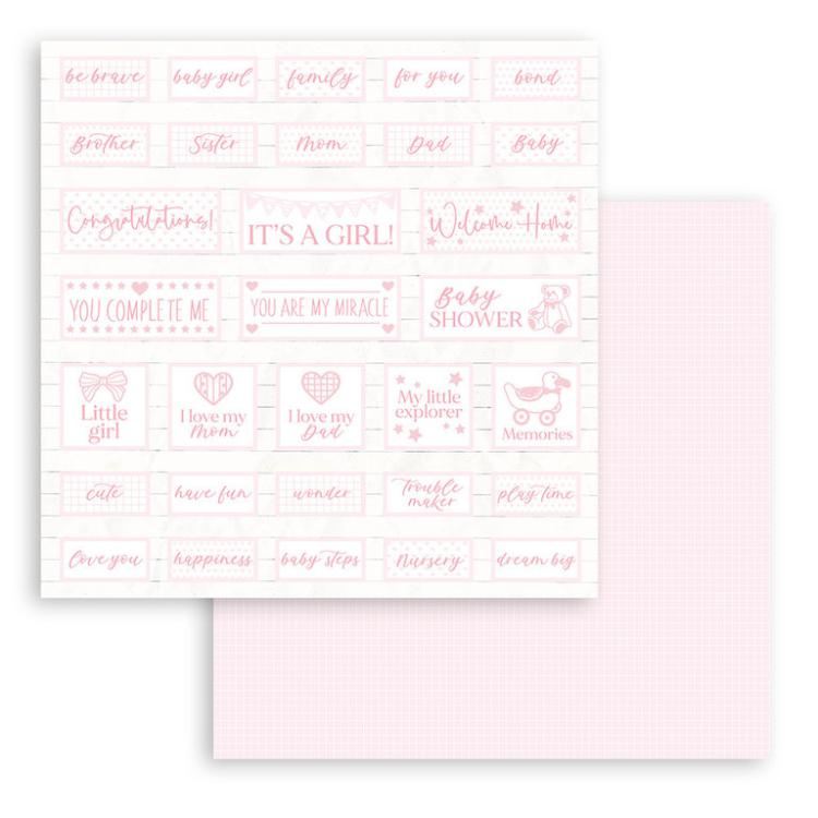 Stamperia 12x12 Paper Pad BabyDream Pink SBBL107