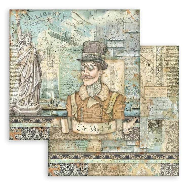 Stamperia 12x12 Paper Pad Sir Vagabond Aviator SBBL112