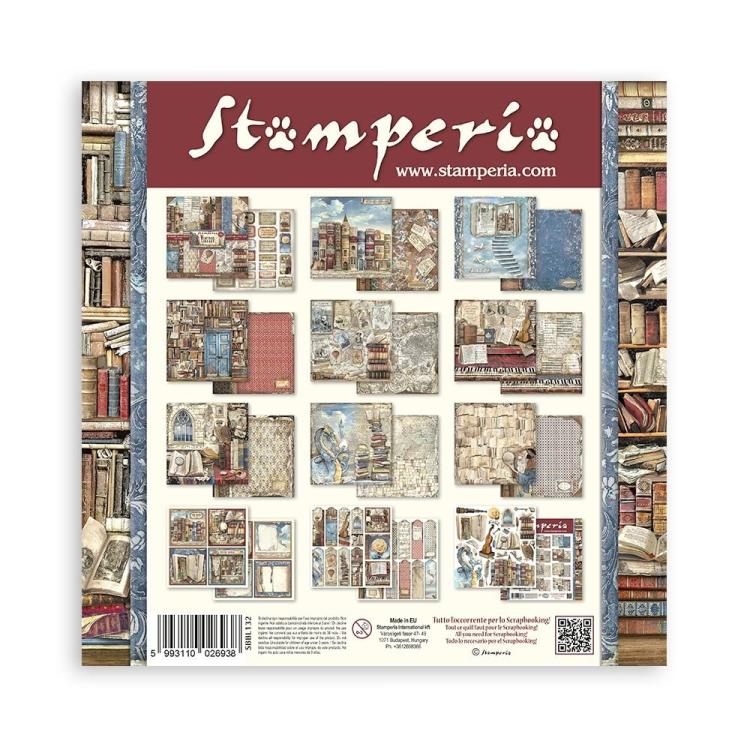 SBBL132 Stamperia 12x12 Paper Pad Vintage Library