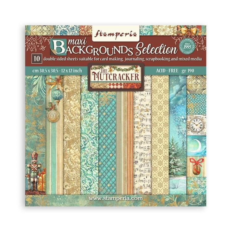 SBBL159 Stamperia The Nutcracker Backgrounds 12x12 Inch Paper Pack