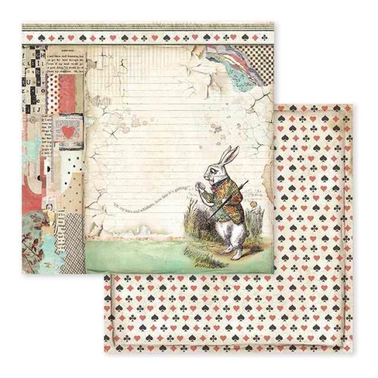 Stamperia 12x12 Paper Pad Alice Through the Looking Glass #SBBL93