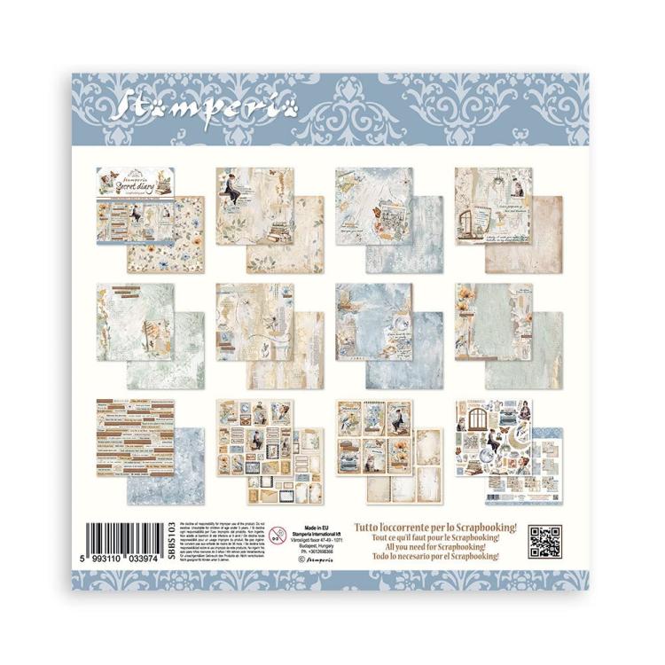 SBBS103 Stamperia Secret Diary 8x8 Paper Pad