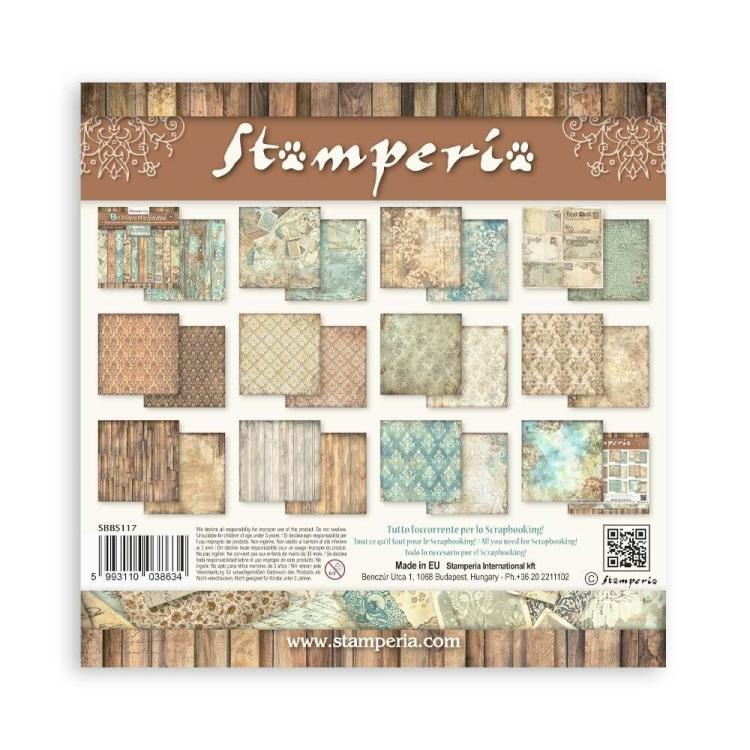 SBBS117 Stamperia Alterego 8x8 Paper Pad Backgrounds