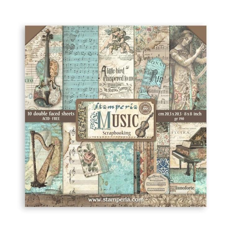 SBBS118 Stamperia Music 8x8 Paper Pad