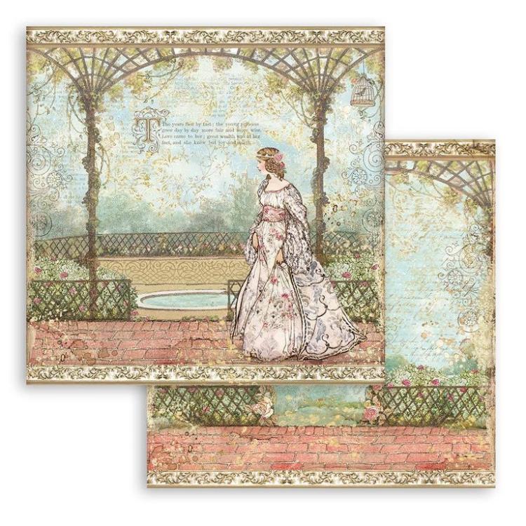 Stamperia 8x8 Paper Pad Sleeping Beauty #SBBS38