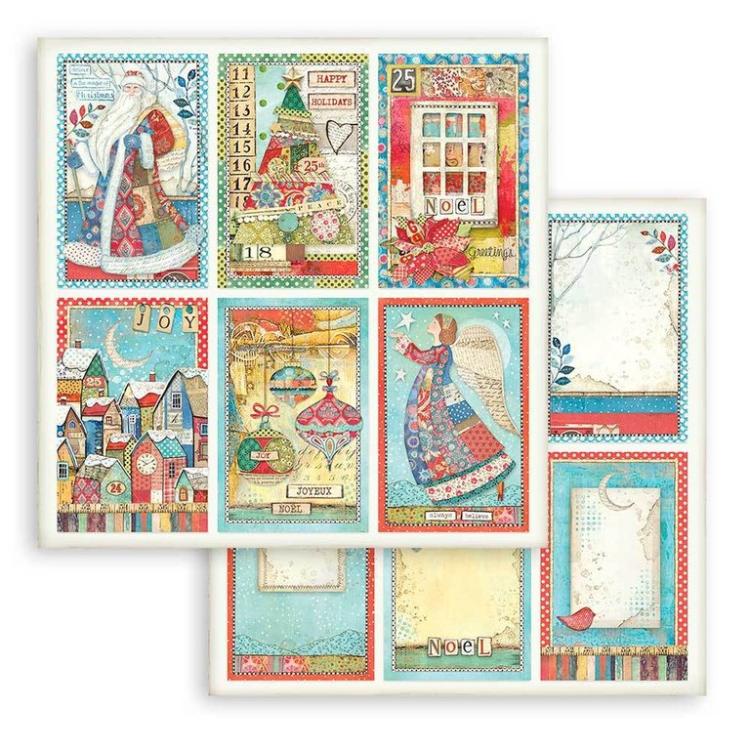 Stamperia 8x8 Paper Pad Christmas Patchwork #SBBS40