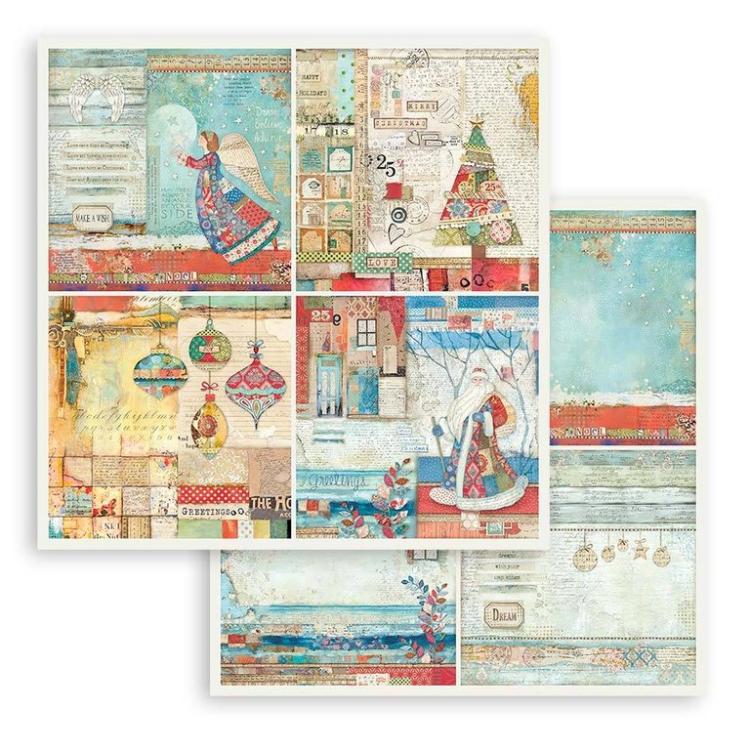 Stamperia 8x8 Paper Pad Christmas Patchwork #SBBS40_eingestellt