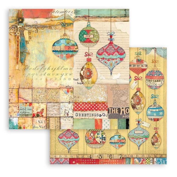 Stamperia 8x8 Paper Pad Christmas Patchwork #SBBS40