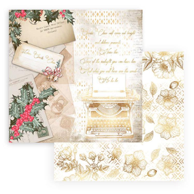 Stamperia 8x8 Paper Pad Romantic Christmas #SBBS44