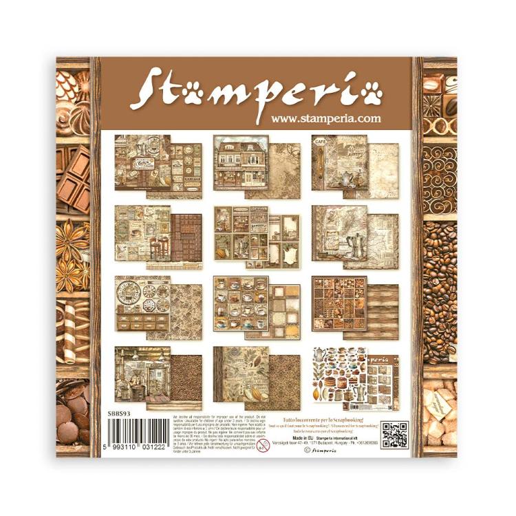 SBBS93 Stamperia Coffee and Chocolate 8x8 Paper Pad