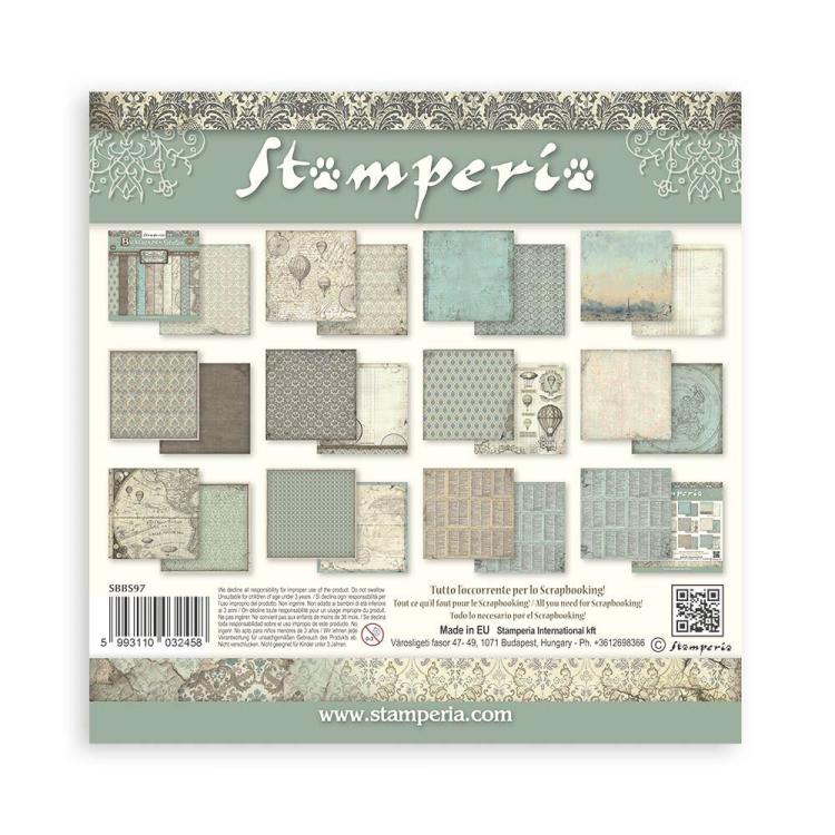 SBBS97 Stamperia Voyages Fantastiques 8x8 Paper Pad Backgrounds