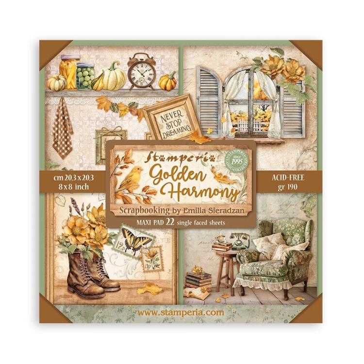 SBBSXB05 Stamperia Golden Harmony MAXI 8x8 Paper Pad