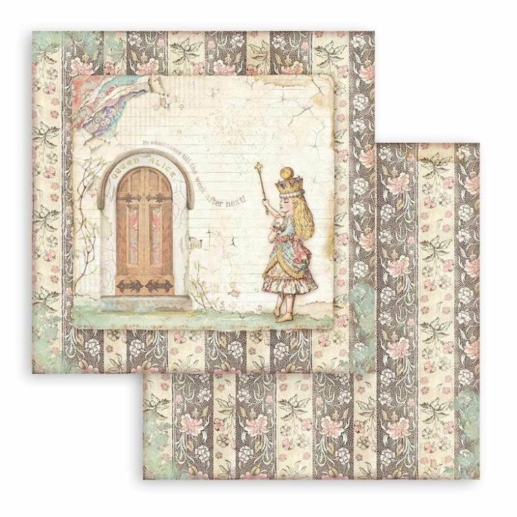 Stamperia 12x12 Paper Pad Alice Through the Looking Glass #SBBXL12