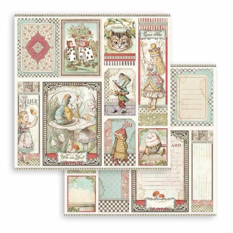 Stamperia 12x12 Paper Pad Alice Through the Looking Glass #SBBXL12