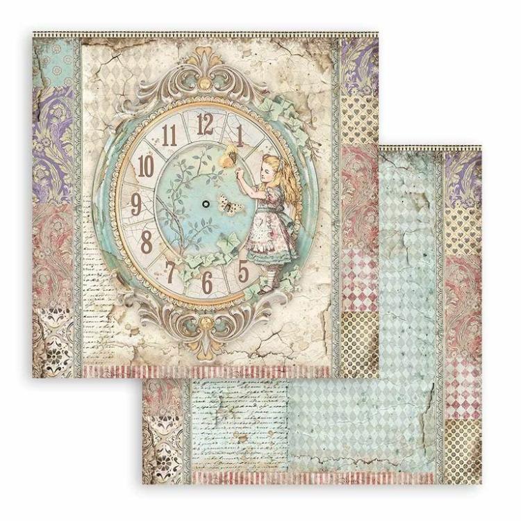 Stamperia 12x12 Paper Pad Alice Through the Looking Glass #SBBXL12