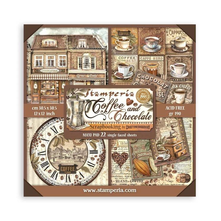 SBBXLB13 Stamperia Coffee and Chocolate 12x12 MAXI Paper Pad