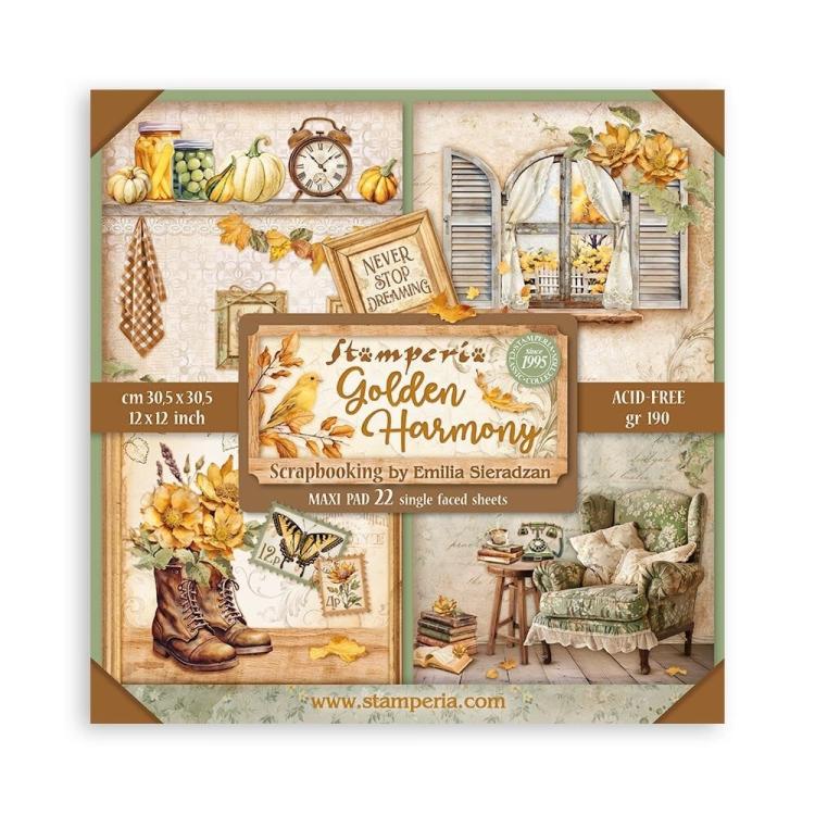 SBBXLB17 Stamperia Golden Harmony 12x12 MAXI Paper Pad