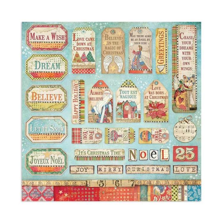 Stamperia 6x6 Paper Pad Christmas Patchwork #SBBXS05