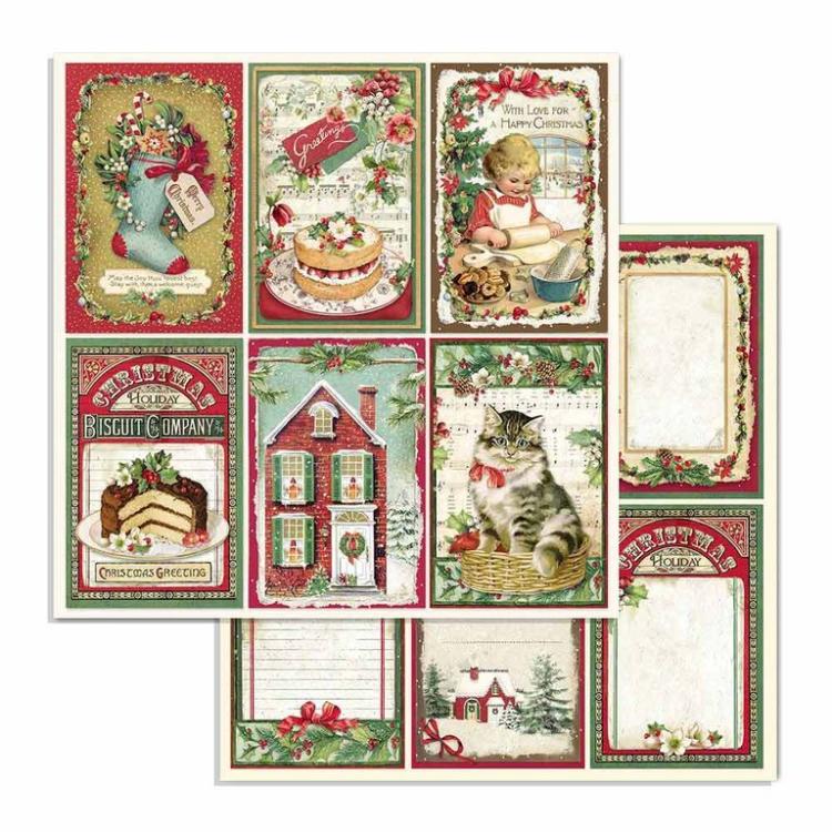 Stamperia 6x6 Paper Pad Classic Christmas #SBBXS06