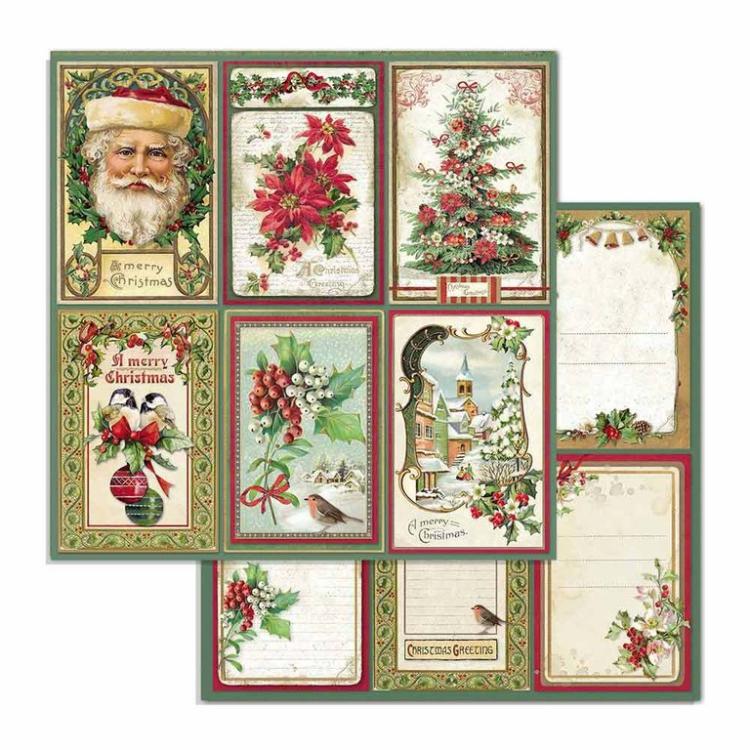 Stamperia 6x6 Paper Pad Classic Christmas #SBBXS06