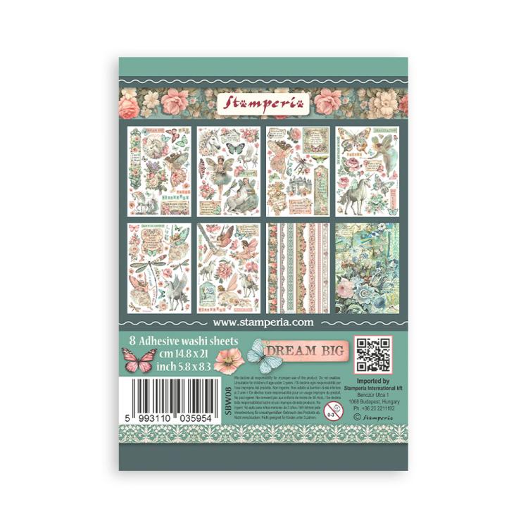 SBW08 Stamperia Wonderland A5 Washi Pad (8pcs)