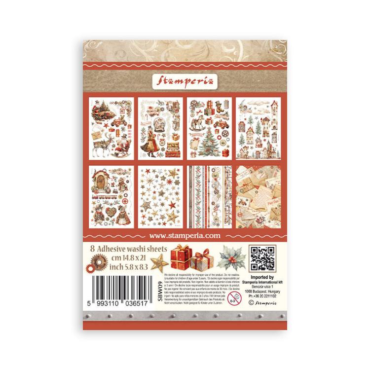 SBW09 Stamperia Gear up for Christmas A5 Washi Pad (8pcs)