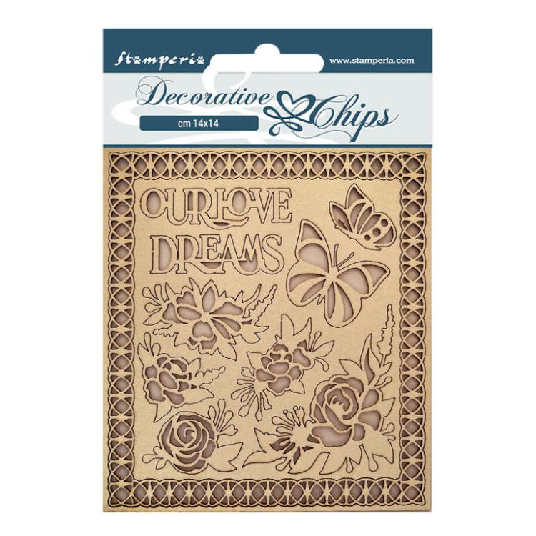 Stamperia Decorative Chips Our love, Dreams SCB134