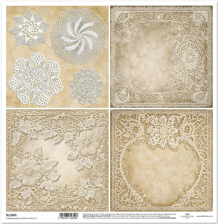 SL1641 ITD Collection Wood & Lace 12x12 Sheet