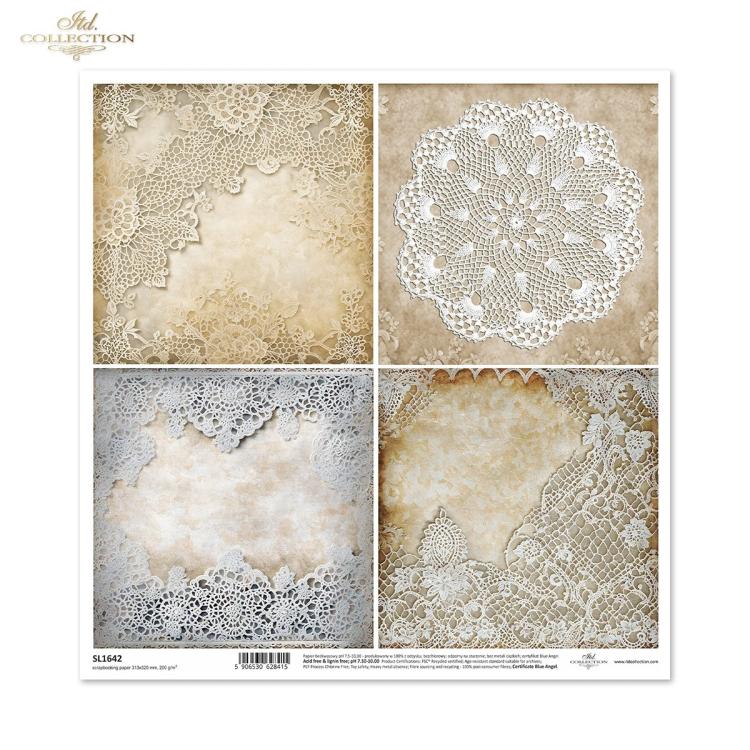 SL1642 ITD Collection Wood & Lace 12x12 Sheet