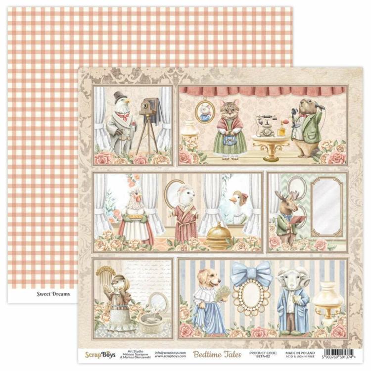 ScrapBoys 12x12 Paper Sheet Bedtime Tales BETA-02