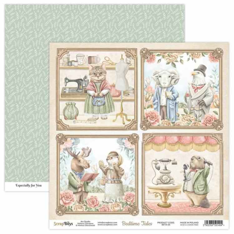 ScrapBoys 12x12 Paper Sheet Bedtime Tales BETA-05